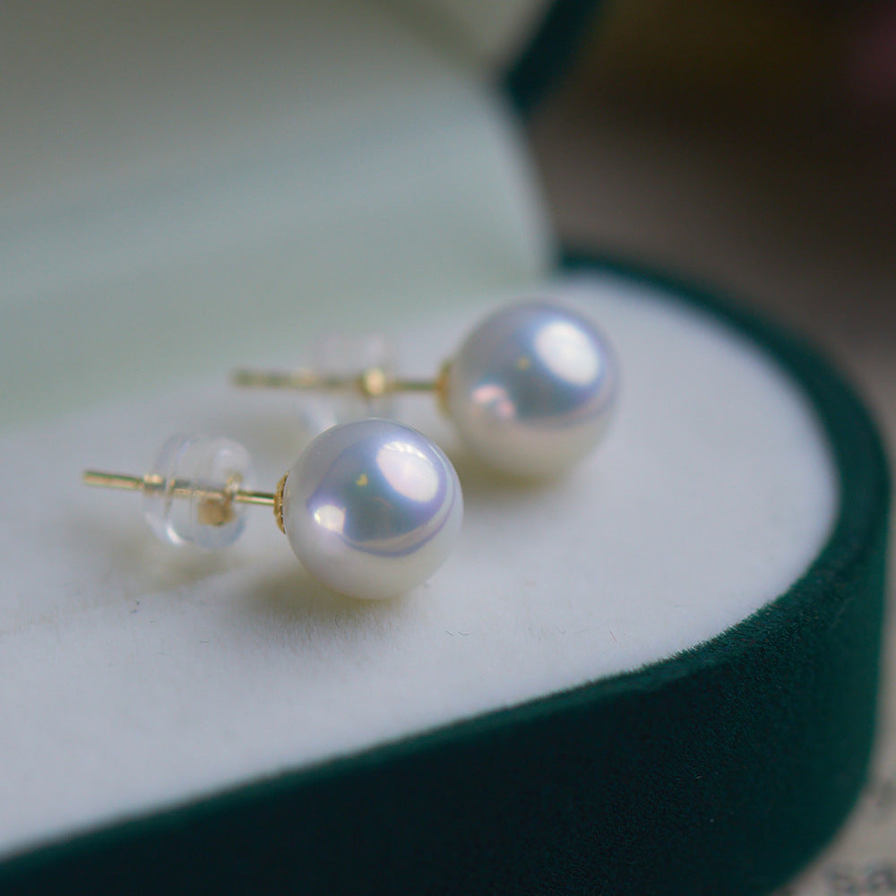 Round Pearl Earrings