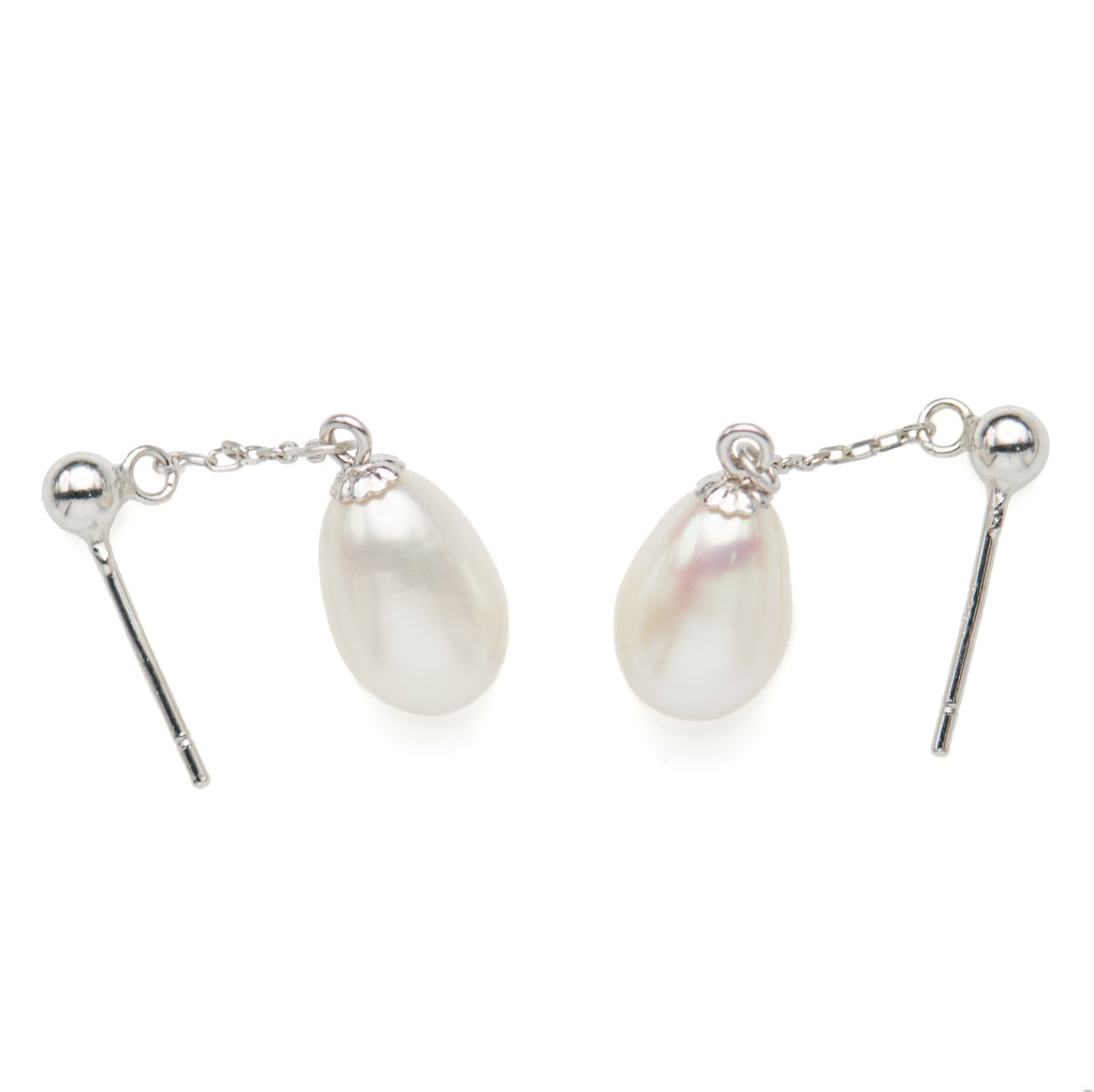 E412002 - Kisspearl Jewelry 7x10mm Rice Pearl Earrings