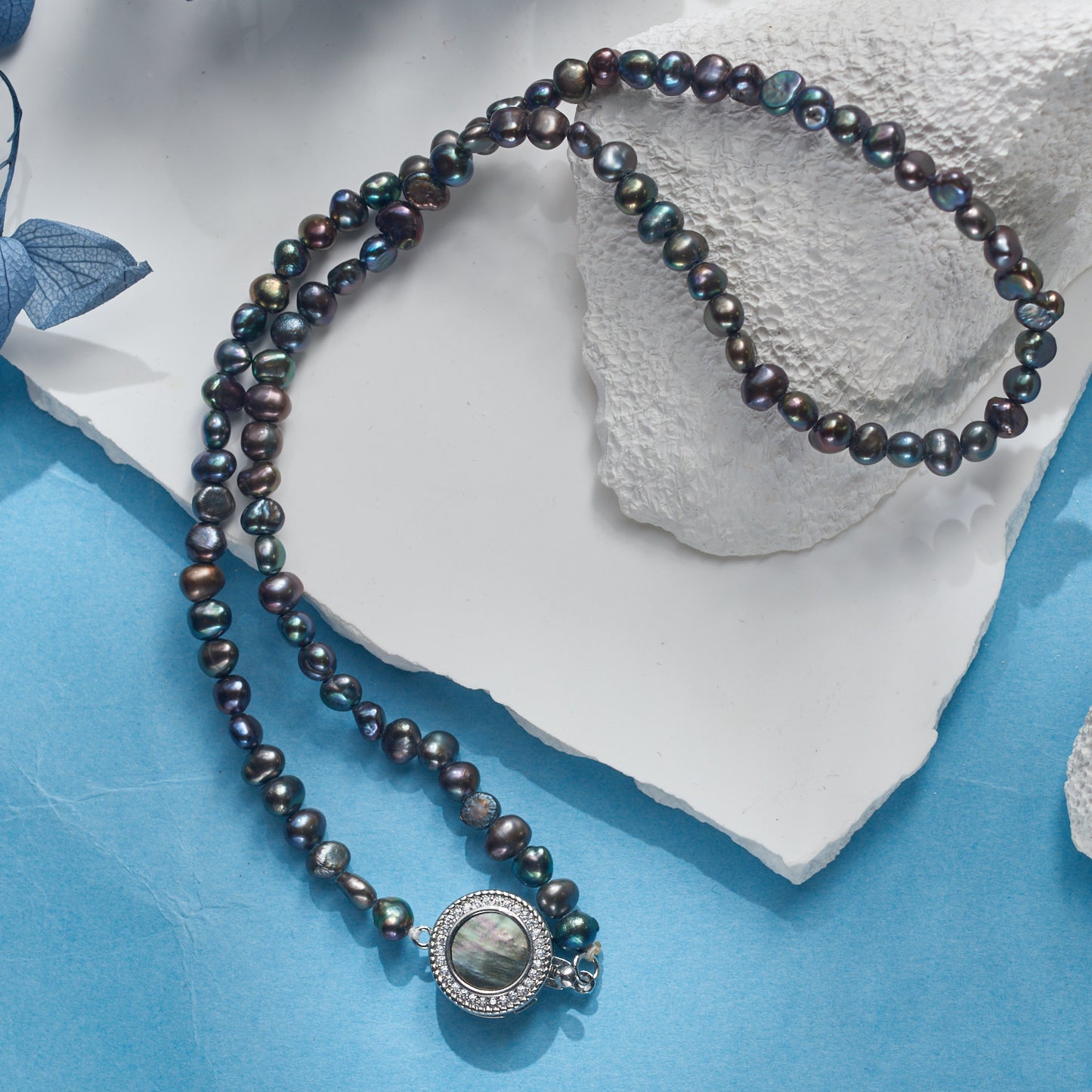 L310013 - Kisspearl Jewelry 3-4mm Black Baroque Pearl Necklace