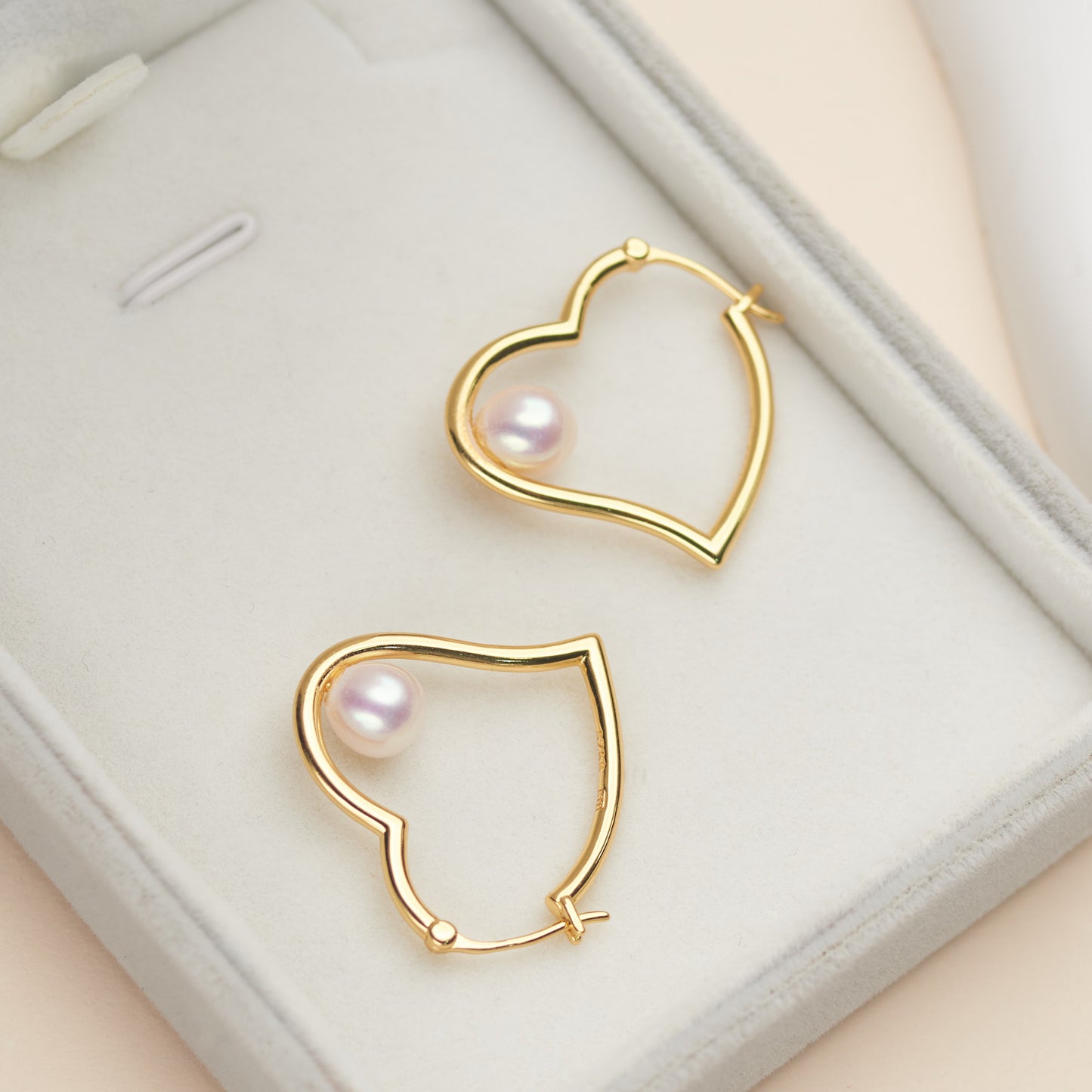 Heart Pearl Earrings