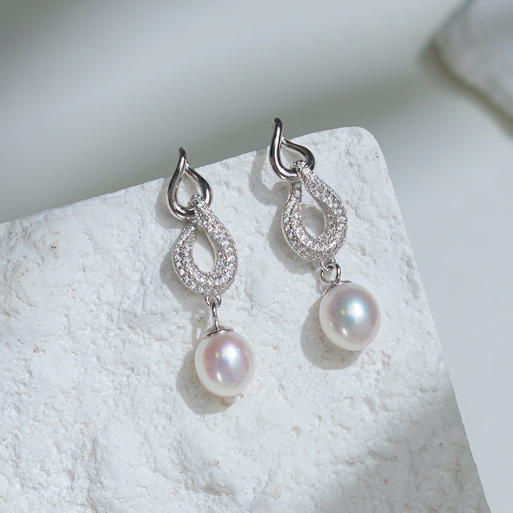 EH008 - Kisspearl Jewelry 7-8mm Rice Pearl Earrings