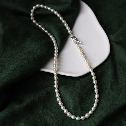 XL003 - Kisspearl Jewelry 4-5mm Rice Pearl Necklace