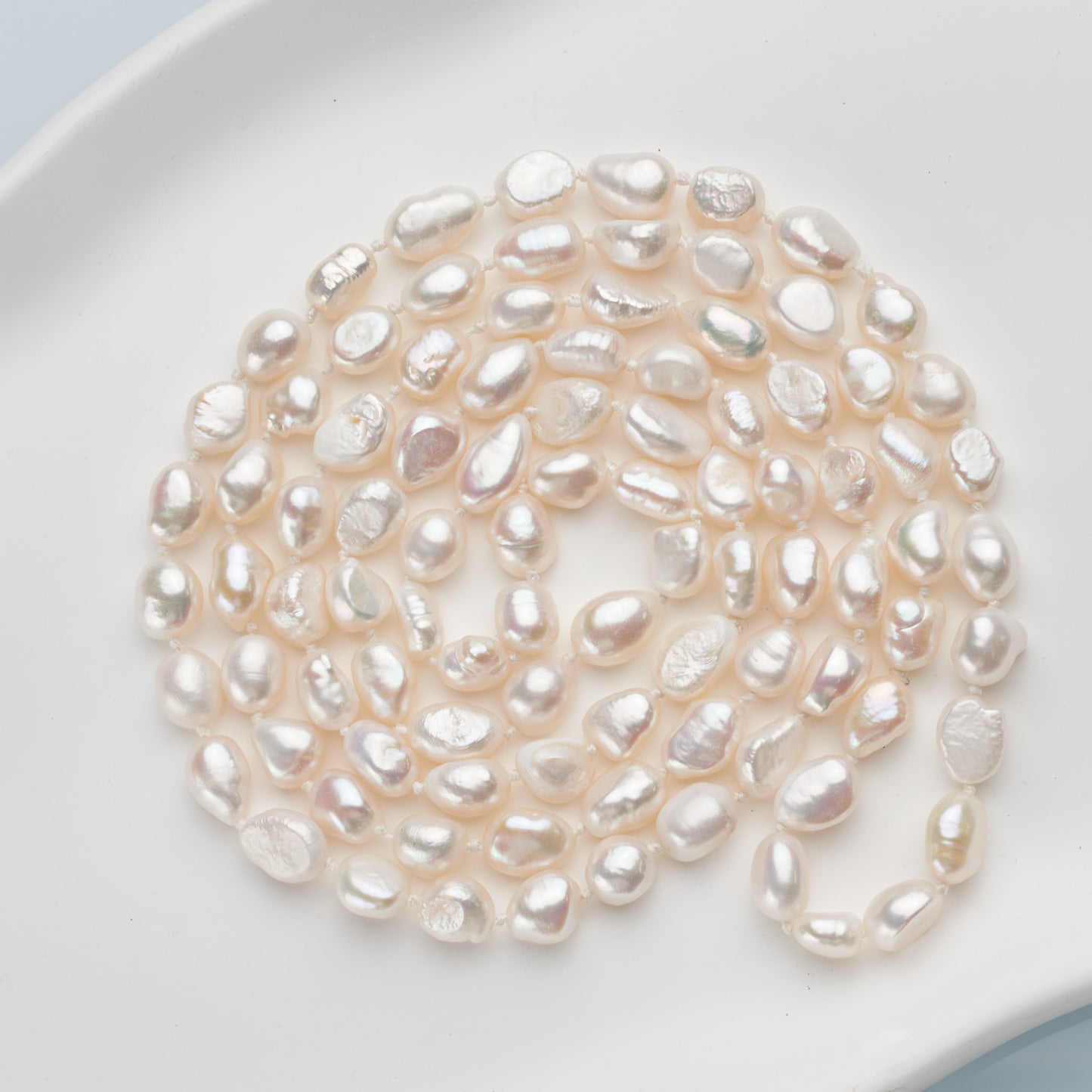 MYL001 - Kisspearl Jewelry 7-8/8-9/9-10mm potato/baroque shape Long Pearl Necklace