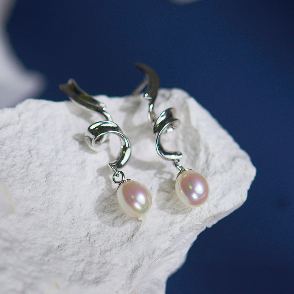 EH007 - Kisspearl Jewelry 7-8mm Rice Pearl Earrings