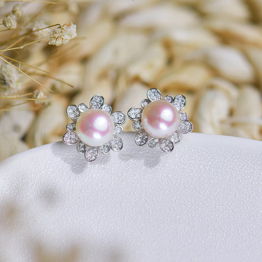EH009 - Kisspearl Jewelry 8-9mm Button Pearl Earrings