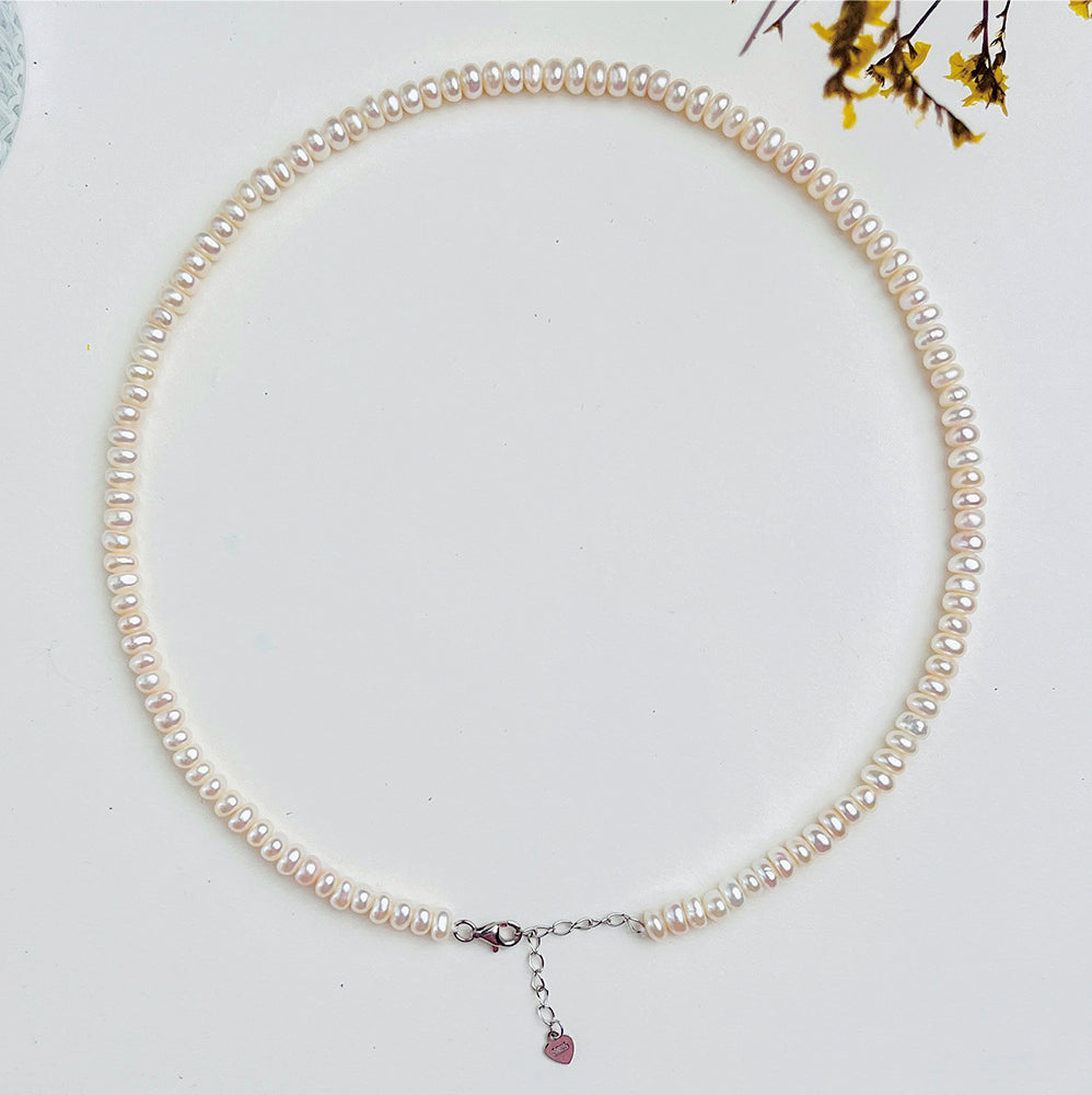 XL001 - Kisspearl Jewelry 4-5mm Button Pearl Necklace
