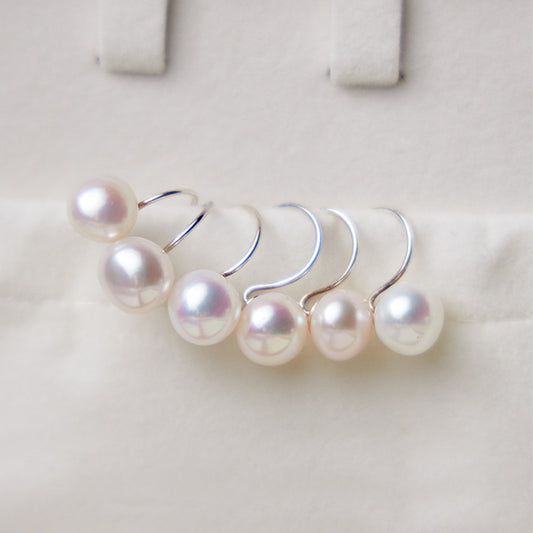 EH006 - Kisspearl Jewelry 7-8mm Button Pearl Earrings