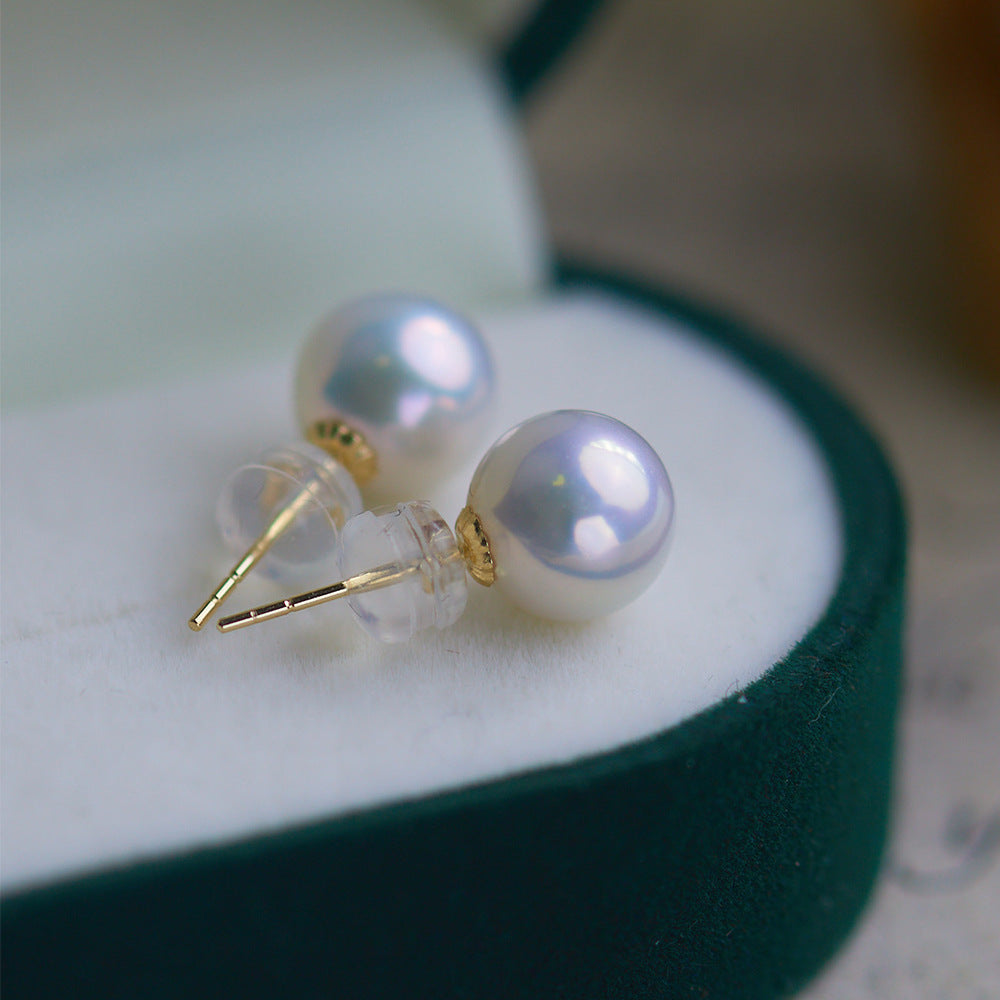 Round Pearl Earrings