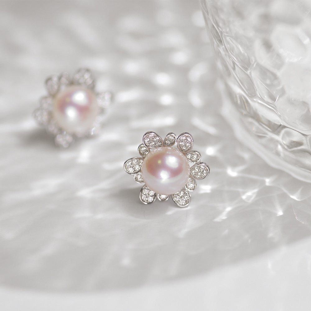 EH009 - Kisspearl Jewelry 8-9mm Button Pearl Earrings