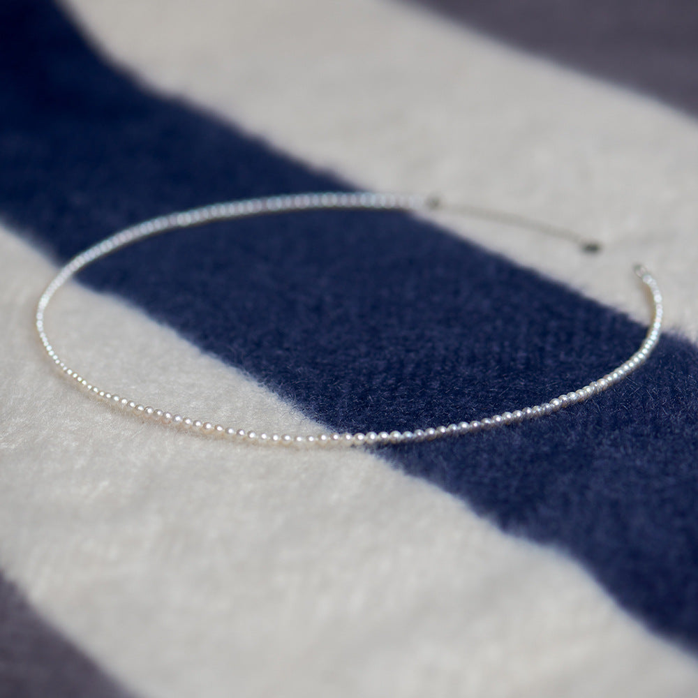 XL004 - Kisspearl Jewelry 3-4mm Genuine Freshwater Pearl Necklace in Sterling Silver