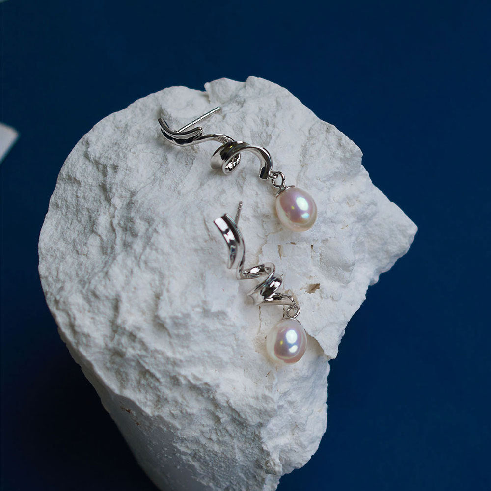 EH007 - Kisspearl Jewelry 7-8mm Rice Pearl Earrings