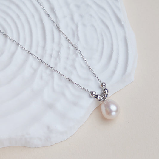 DZ001 - Kisspearl Jewelry 9-10mm Rice Pearl Pendant Necklace