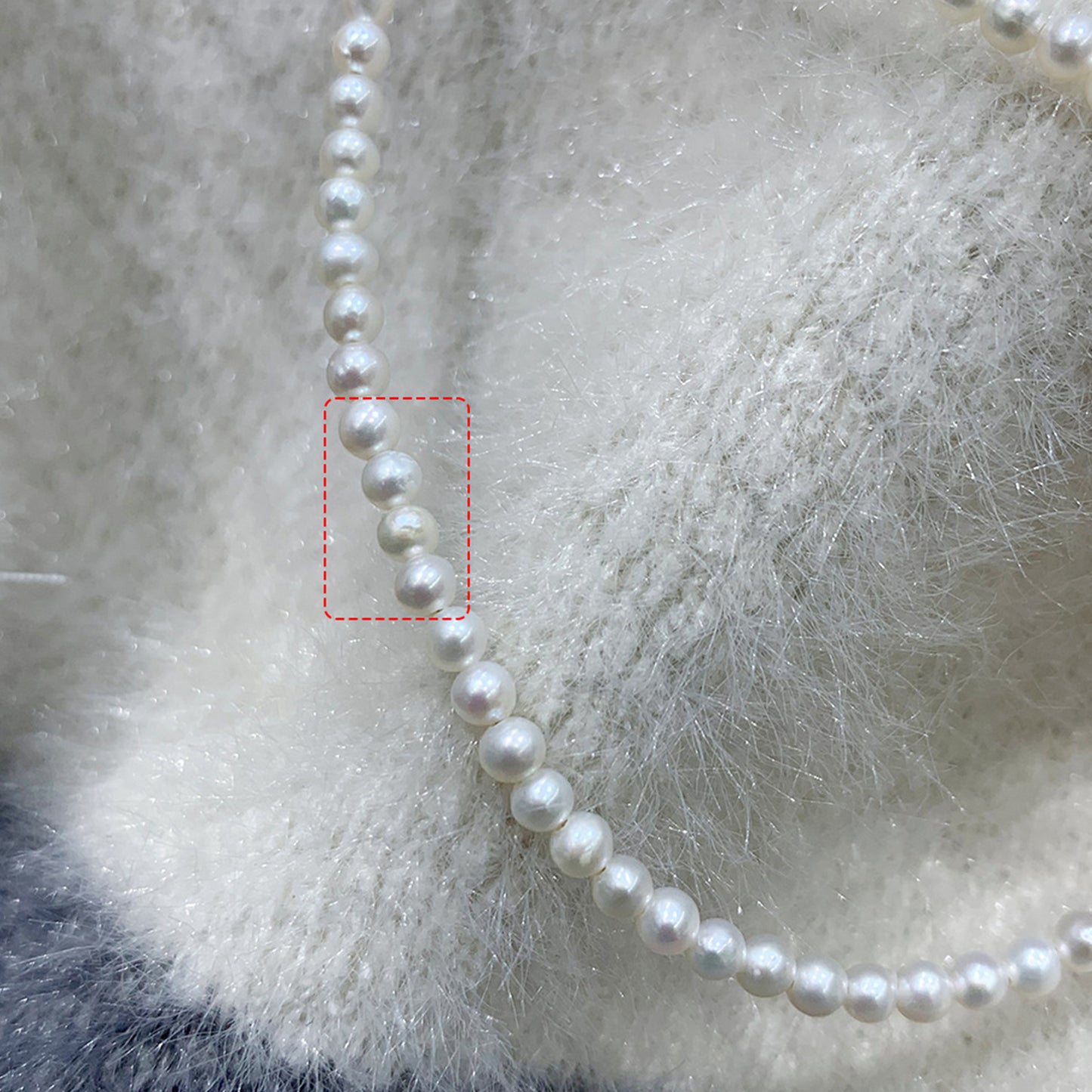 XL004 - Kisspearl Jewelry 3-4mm Genuine Freshwater Pearl Necklace in Sterling Silver