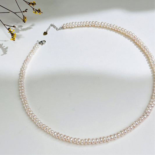 XL001 - Kisspearl Jewelry 4-5mm Button Pearl Necklace