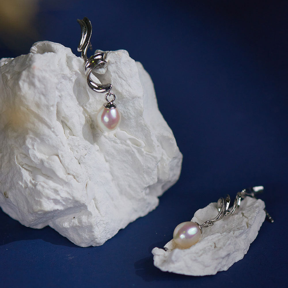 EH007 - Kisspearl Jewelry 7-8mm Rice Pearl Earrings