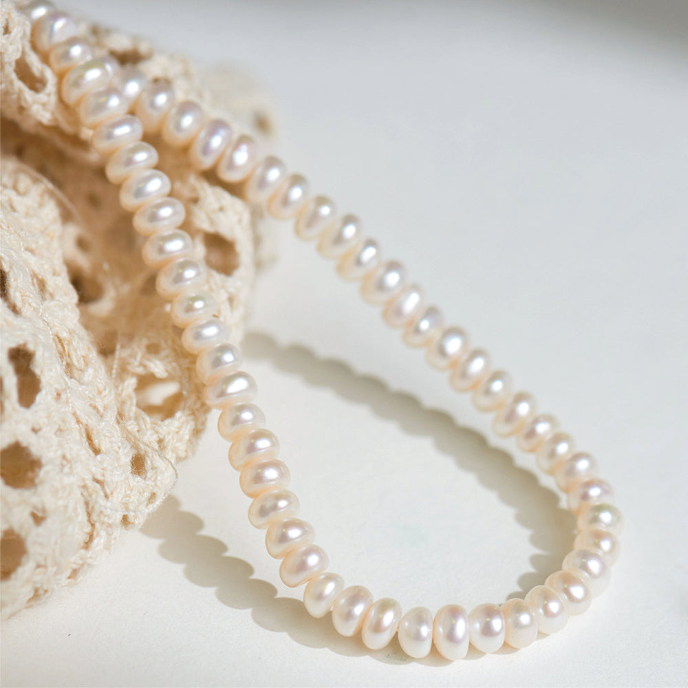 XL001 - Kisspearl Jewelry 4-5mm Button Pearl Necklace