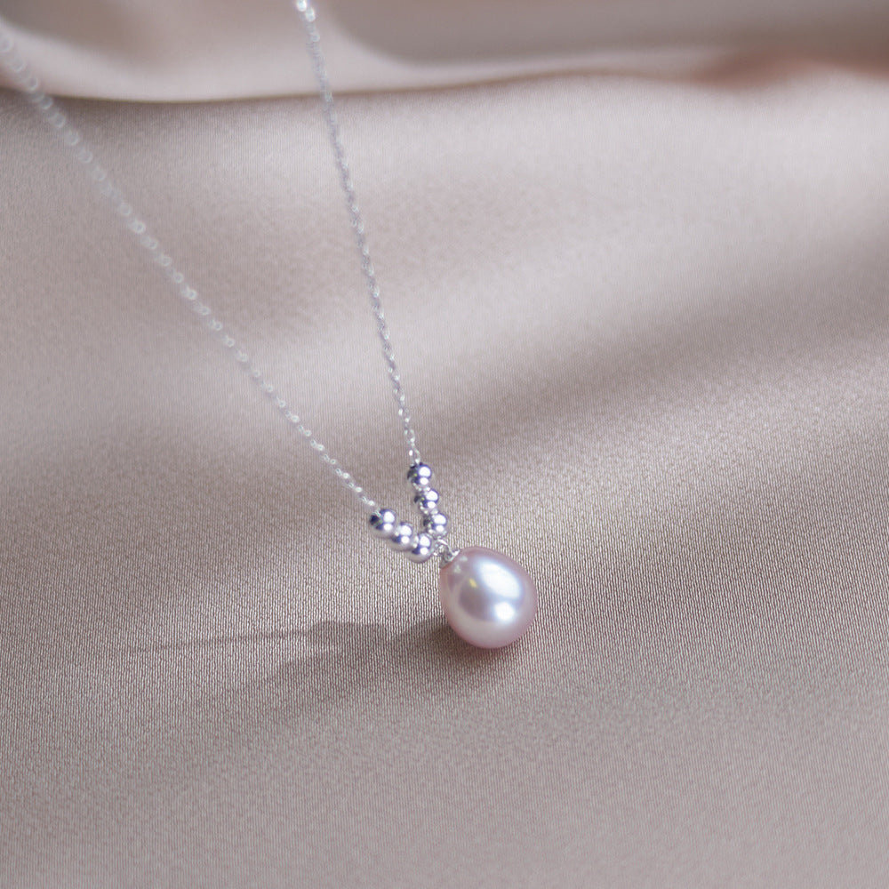 DZ001 - Kisspearl Jewelry 9-10mm Rice Pearl Pendant Necklace