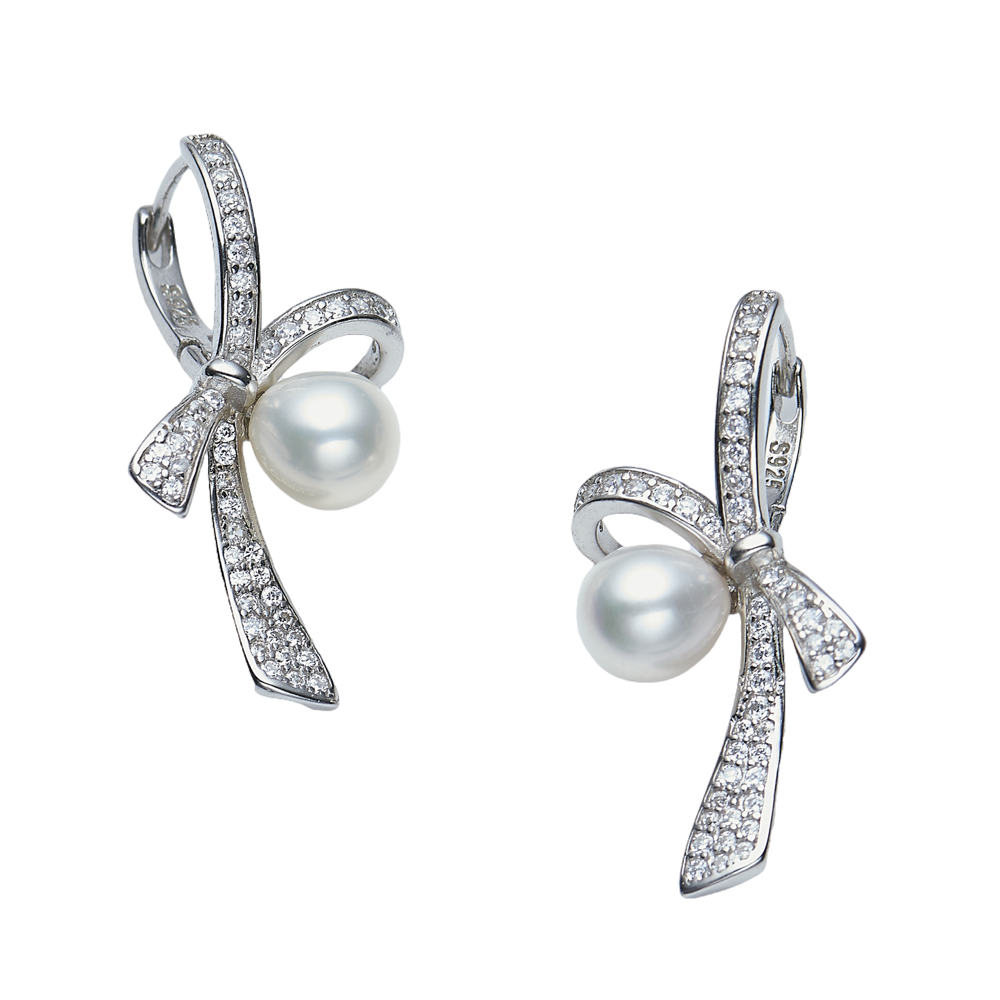EH010 - Kisspearl Jewelry 8-9mm Rice Bow Pearl Earrings