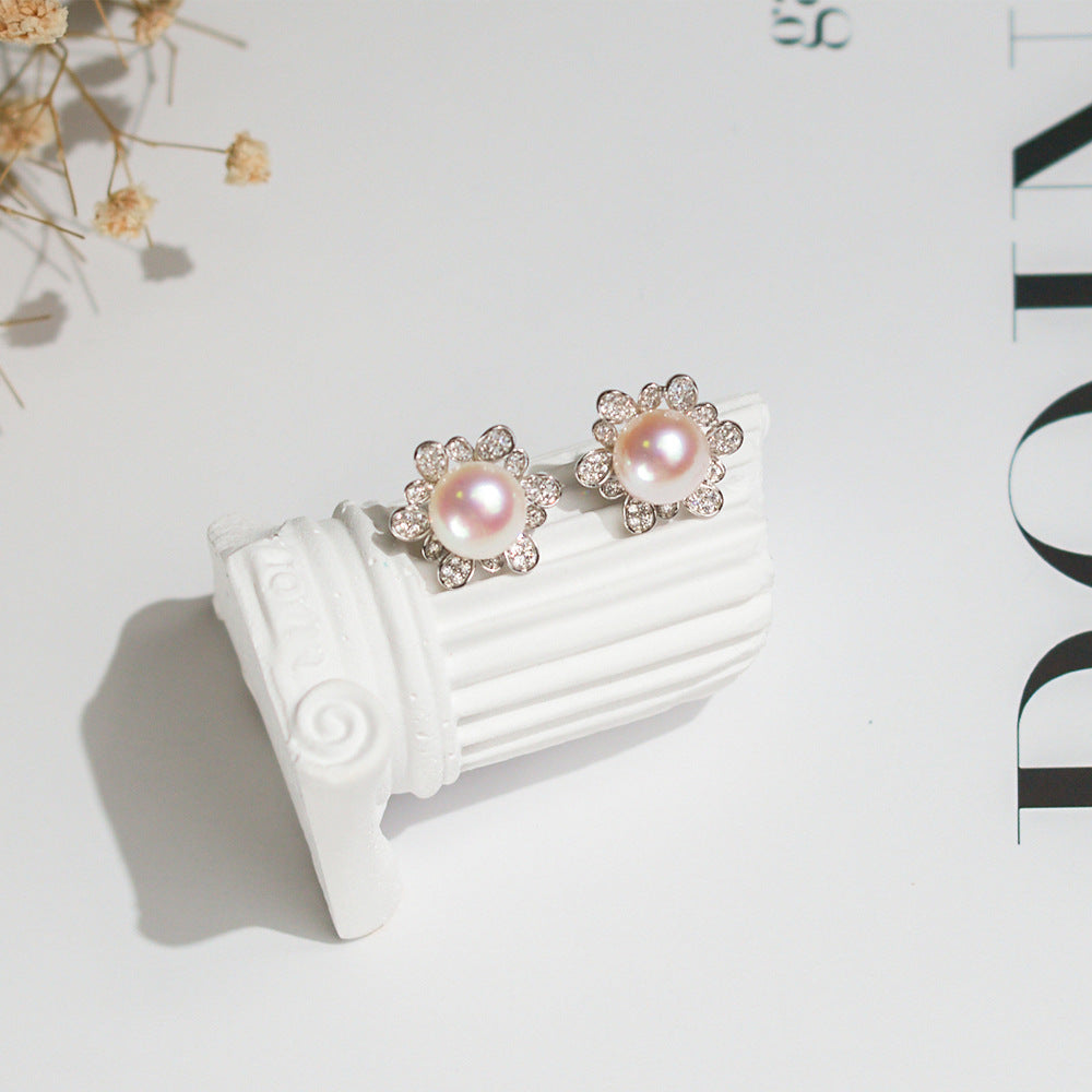 EH009 - Kisspearl Jewelry 8-9mm Button Pearl Earrings