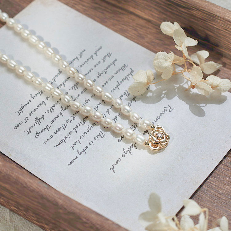 L310009 - Kisspearl Jewelry 6-7mm Rice Pearl Necklace