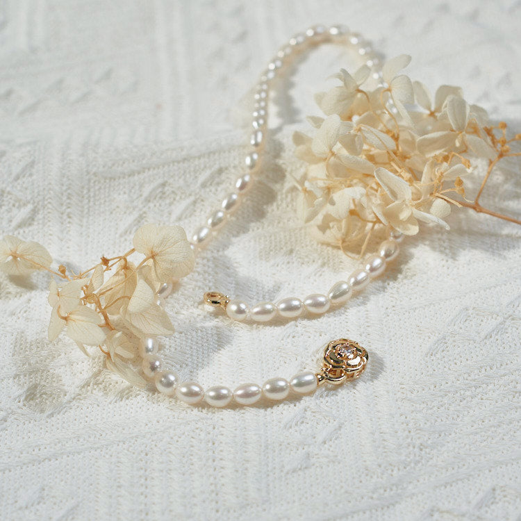 L310009 - Kisspearl Jewelry 6-7mm Rice Pearl Necklace
