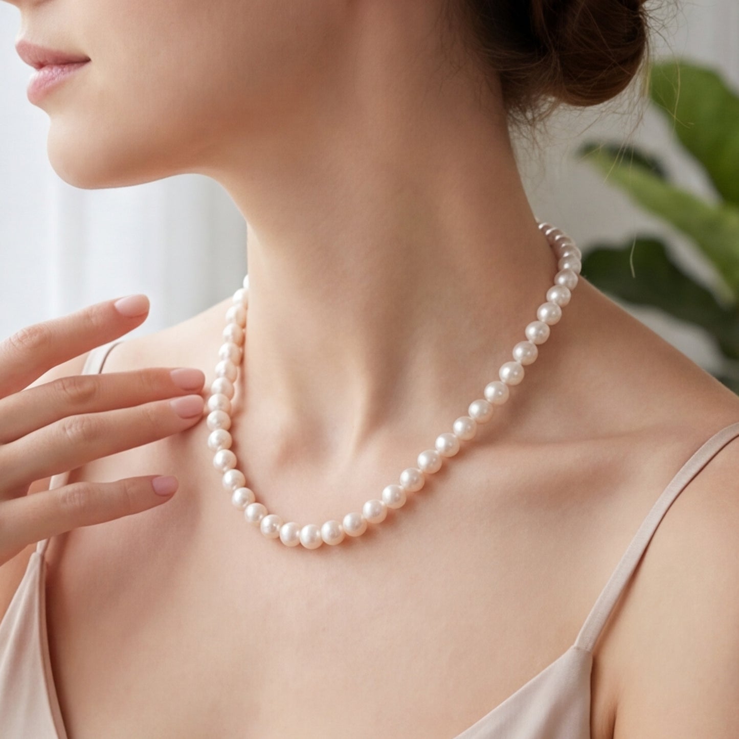 L404004 - Kisspearl Jewelry 7-8mm Near Round Pearl Necklace