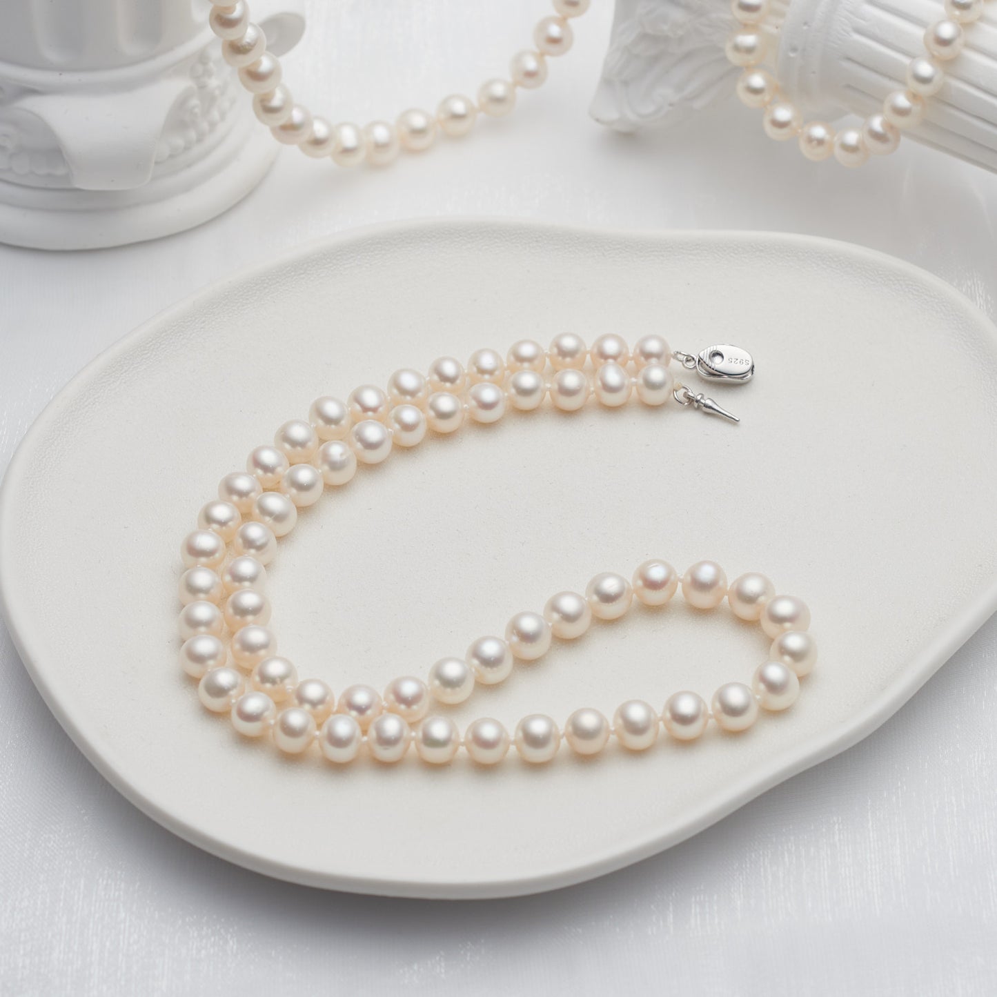 L404004 - Kisspearl Jewelry 7-8mm Near Round Pearl Necklace