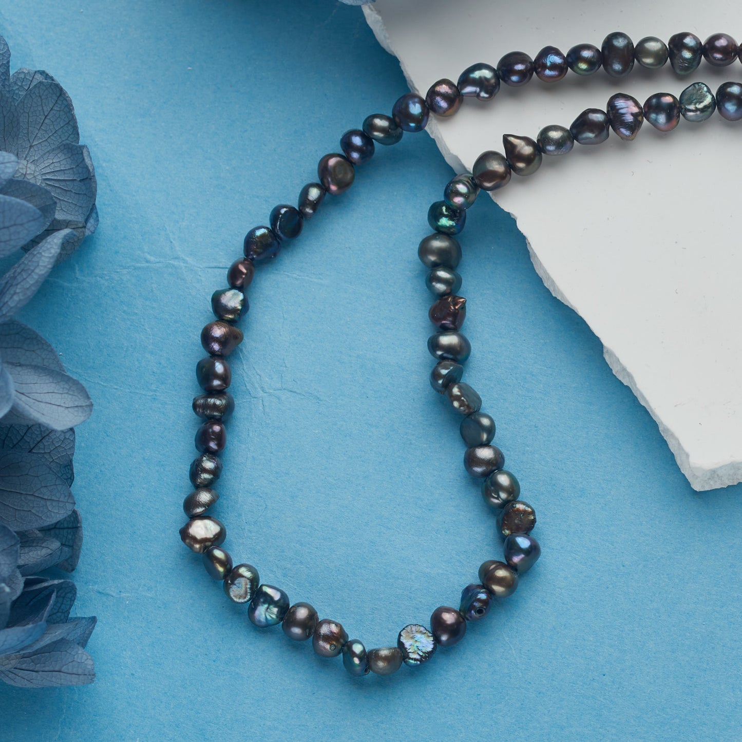 L310012 - Kisspearl Jewelry 3-4mm Black Baroque Pearl Necklace