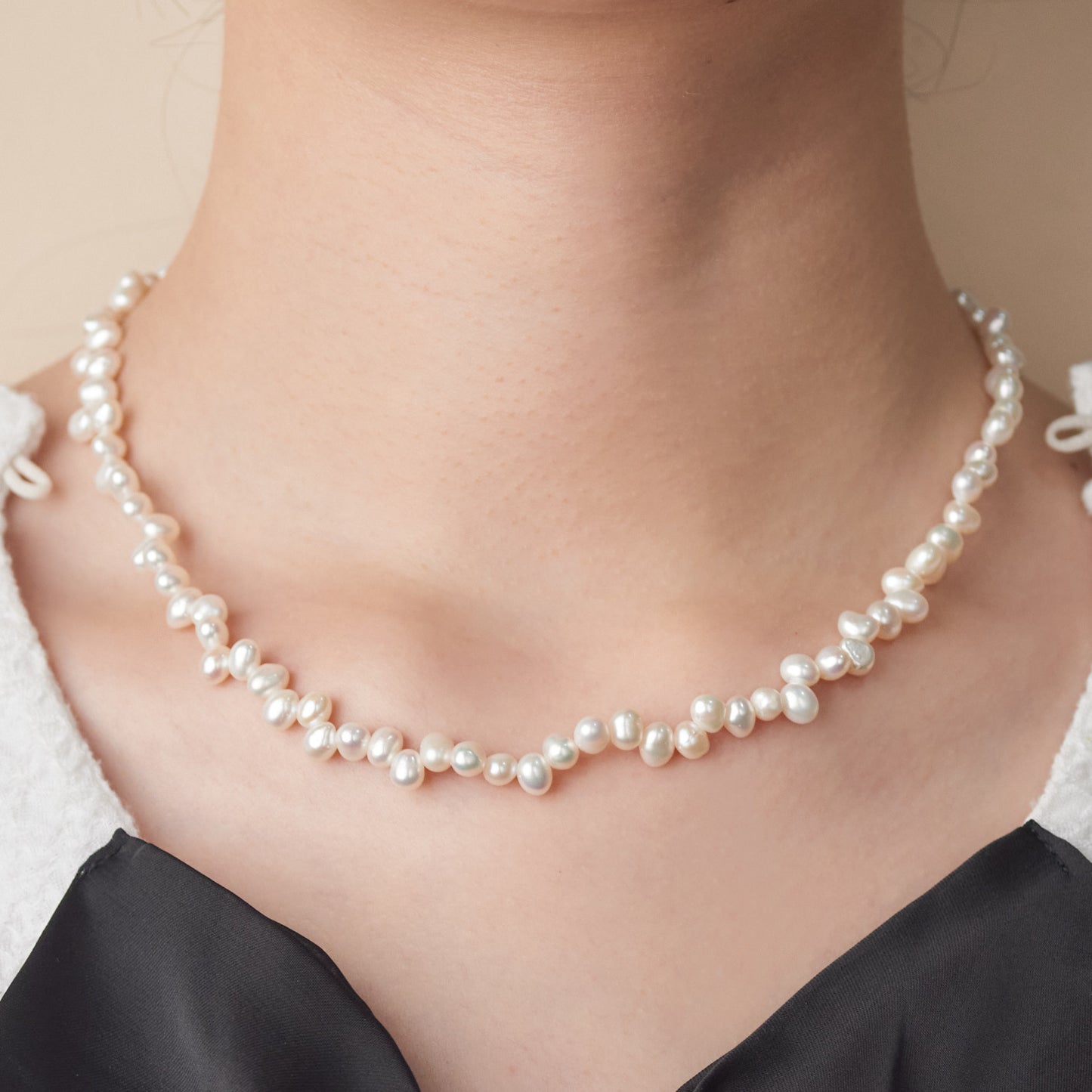 L310011 - Kisspearl Jewelry 4-5mm Baroque Side Hole Pearl Necklace