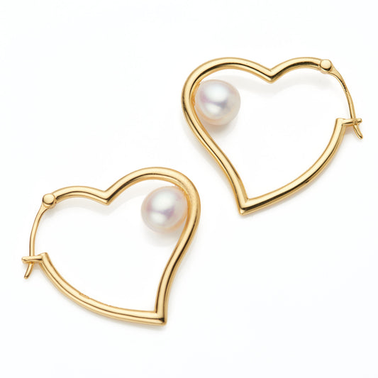 Heart Pearl Earrings