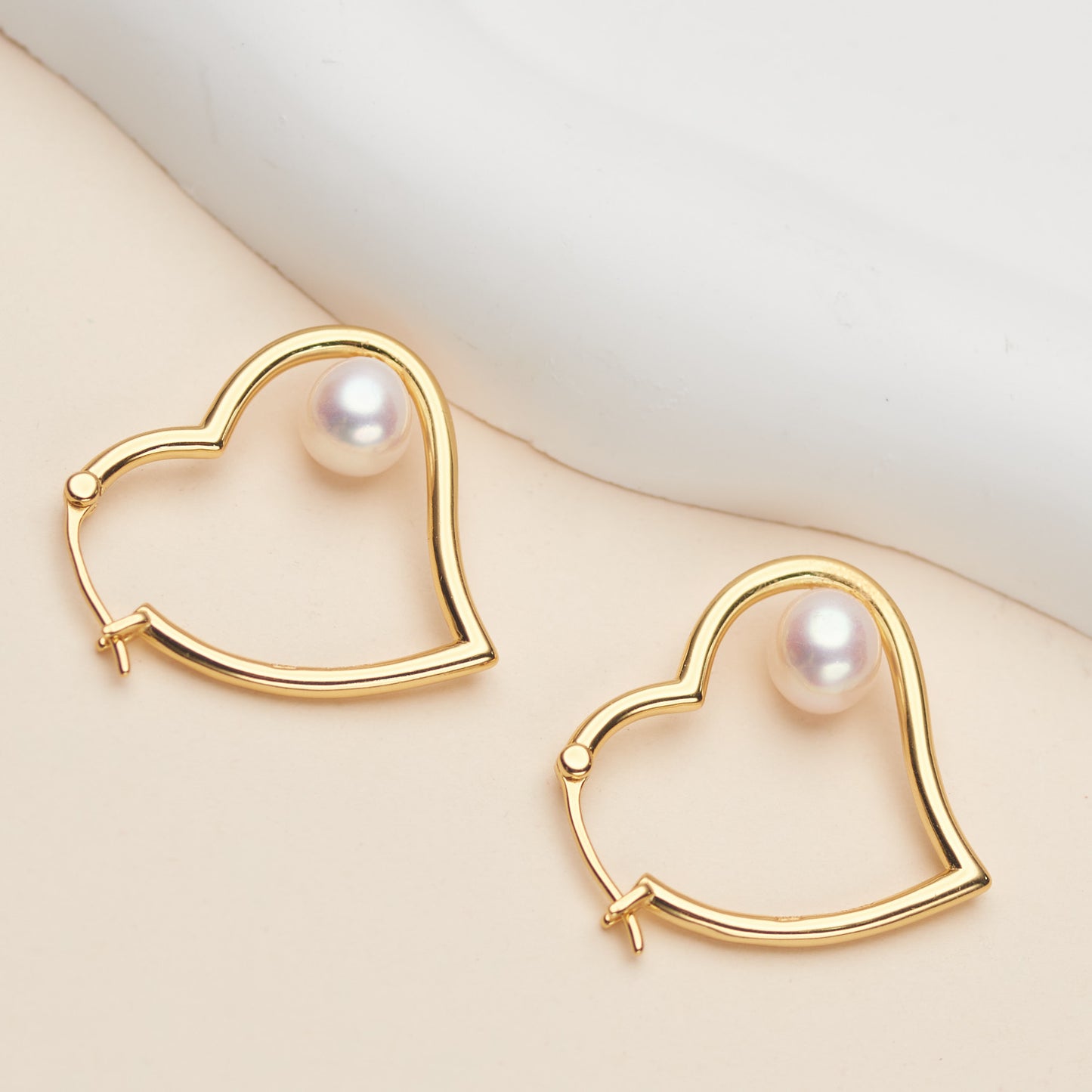 Heart Pearl Earrings