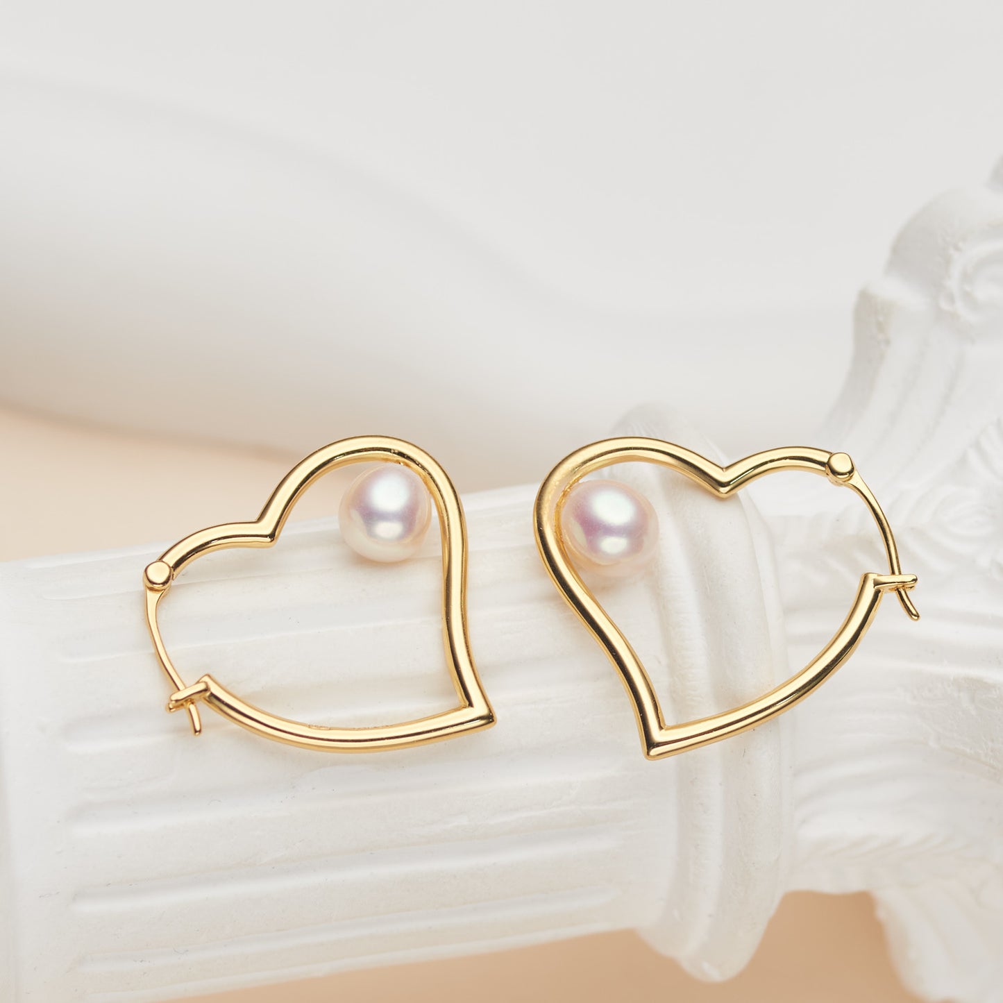 Heart Pearl Earrings