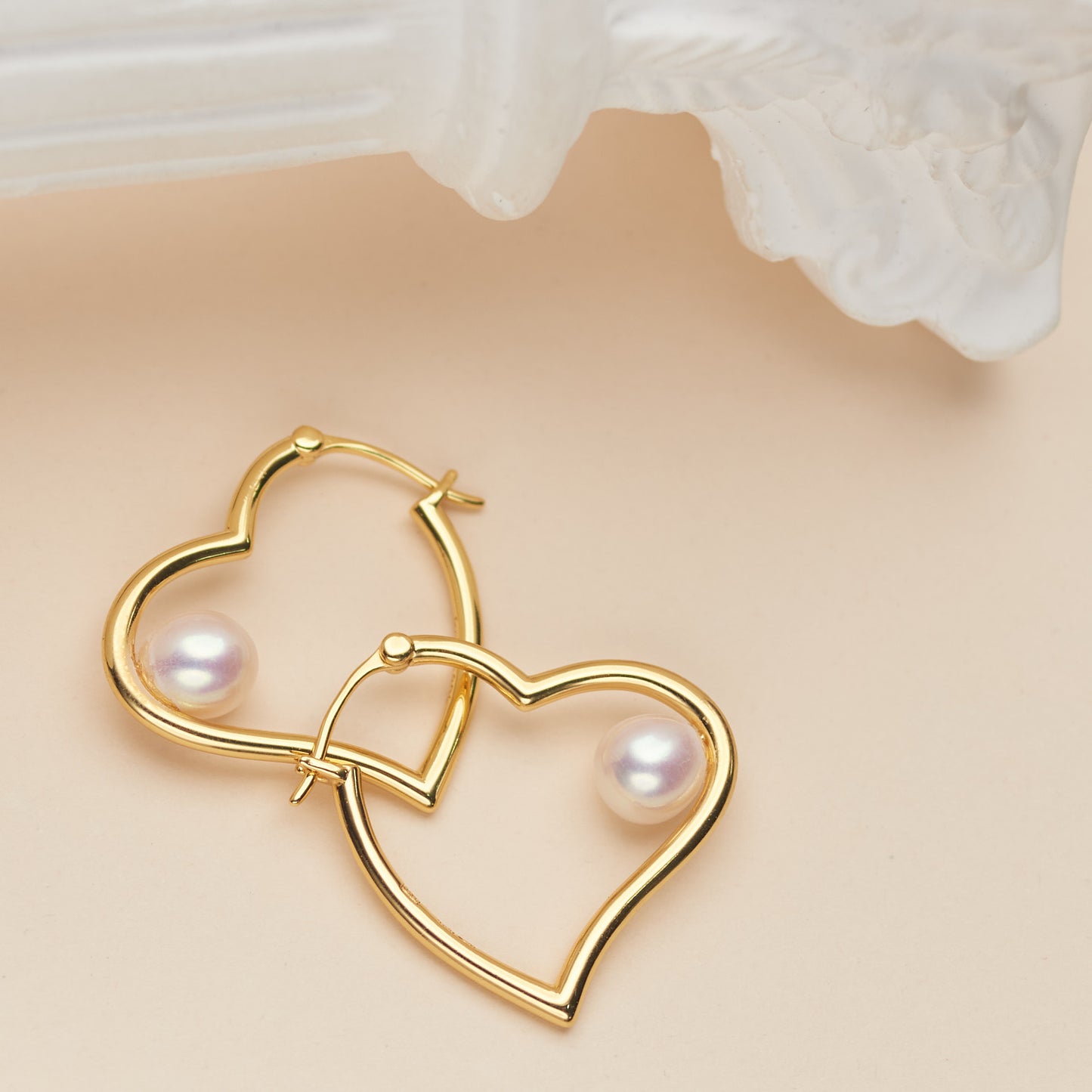 Heart Pearl Earrings